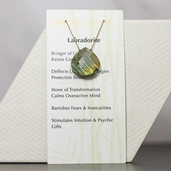 Labradorite Drop Bead Necklace Special Edition 16”