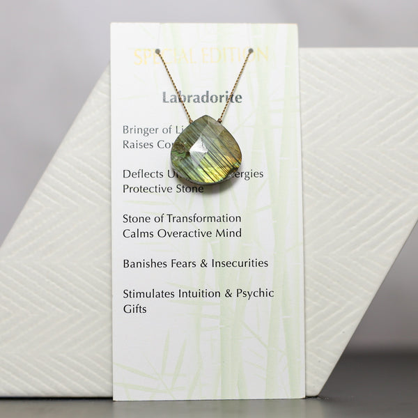 Labradorite Drop Bead Necklace Special Edition 16”