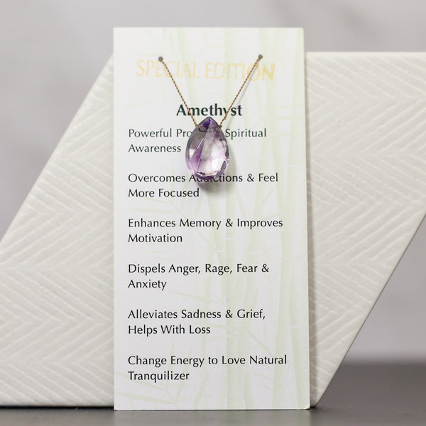 Amethyst Drop Bead Necklace Special Edition 17"