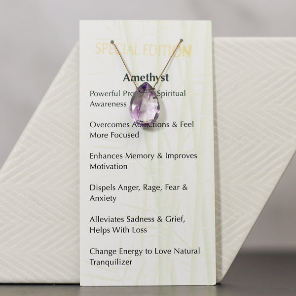 Amethyst Drop Bead Necklace Special Edition 17"