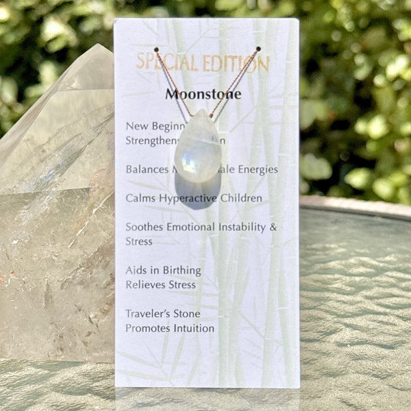 Moonstone Drop Bead Necklace Special Edition 16 1/2"