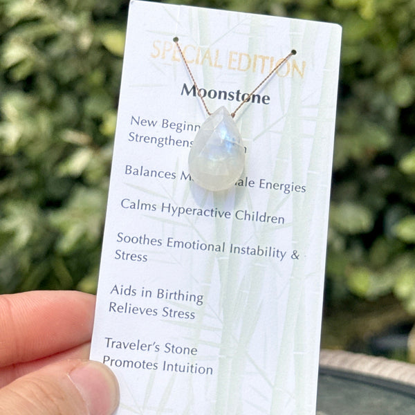 Moonstone Drop Bead Necklace Special Edition 16 1/2"