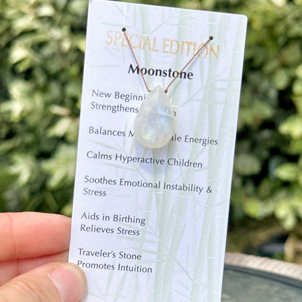 Moonstone Drop Bead Necklace Special Edition 16 1/2"