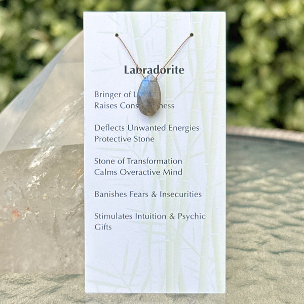 Labradorite Drop Bead Necklace 15"