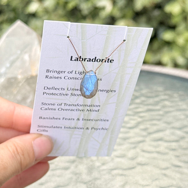 Labradorite Drop Bead Necklace 15"