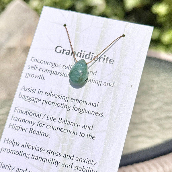 Grandidierite Drop Bead Necklace 17"