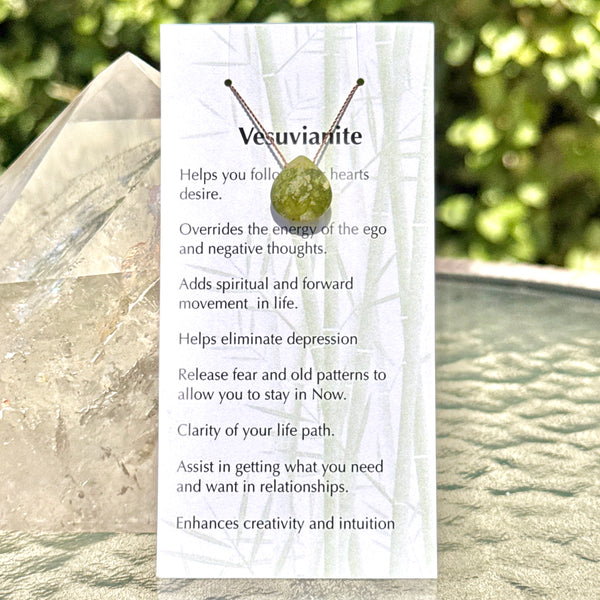 Vesuvianite Drop Bead Necklace 15"