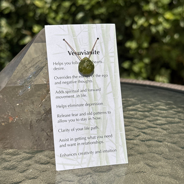 Vesuvianite Drop Bead Necklace 15"