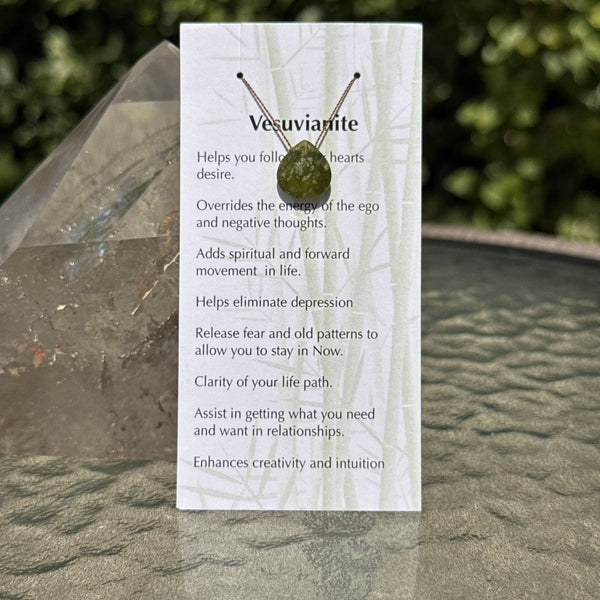 Vesuvianite Drop Bead Necklace 15"