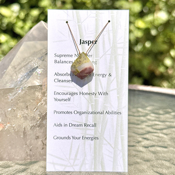 Jasper Drop Pendant Necklace 17"