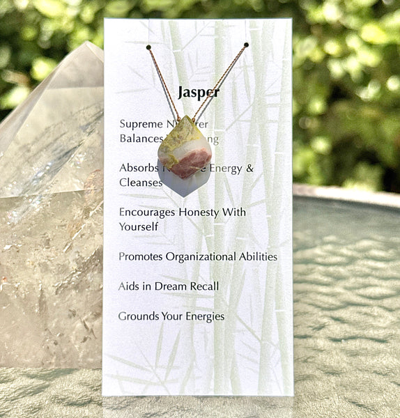 Jasper Drop Pendant Necklace 17"