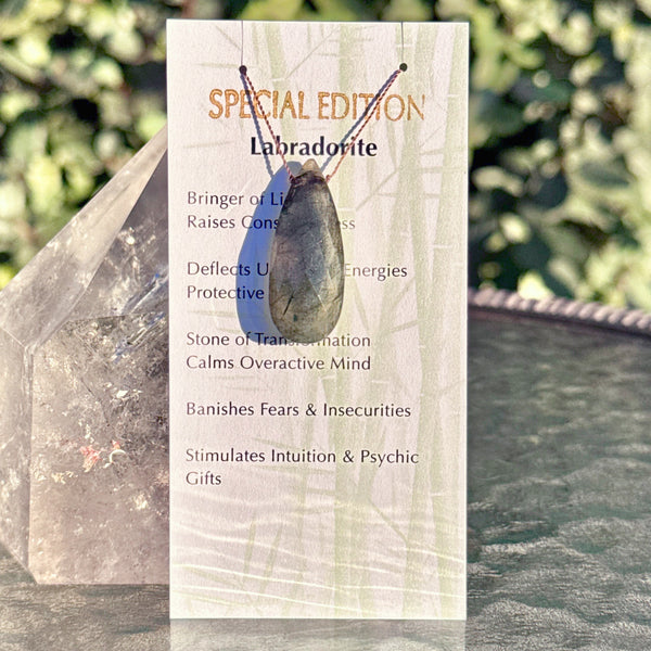 Labradorite Long Drop Bead Special Edition Necklace 17"