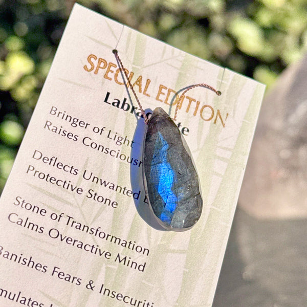 Labradorite Long Drop Bead Special Edition Necklace 17"