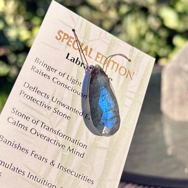 Labradorite Long Drop Bead Special Edition Necklace 17"