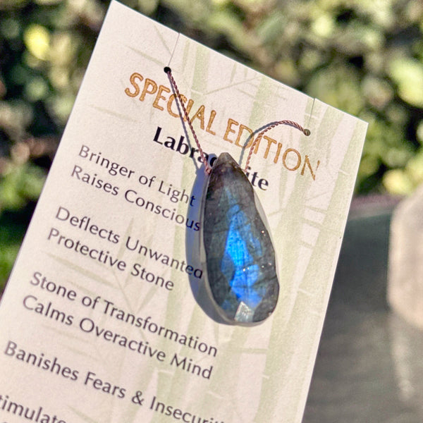 Labradorite Long Drop Bead Special Edition Necklace 17"